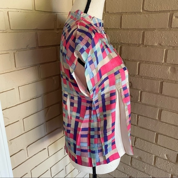 Cotélac France Watercolor Block Pattern Blouse - Picture 3 of 8